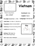 VIETNAM, Travel the World Worksheet
