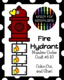 Fire Hydrant Craft, Number Order / Counting Math Activity for Fire Safety Week