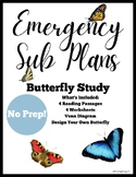 NO PREP Emergency Sub Plans | Butterfly Substitute Plans ELA | Grades 3-5th