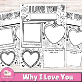 Why I Love You | I Love You Fill in the Blank Coloring Page Writing Activity