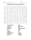 A Child's Calendar February Word Search