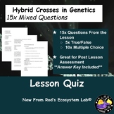 Hybrid Crosses in Genetics Lesson Quiz w/Answer Key EDITABLE