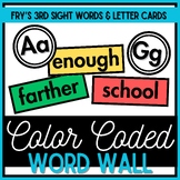 Word Wall Letter Cards & Fry's Third Sight Words - Color-Coded Parts of Speech