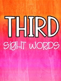 Watercolor Third Grade Sight Words (Orange & Pink)