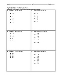 Algebra Quick Quiz - Multi-Step Equations