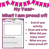 End of Year activity. What am I proud of?