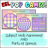 ESL Newcomer Activities - Subject Verb Agreement & Parts of Speech Games
