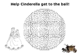 Help Cinderella get to the ball maze puzzle