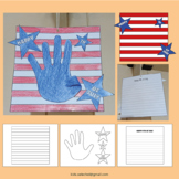 4th of July Activities American Flag Handprint Writing Craft Coloring Star Flag