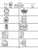 ER Words, R-Controlled Vowels, Trace The Words, Printing, Worksheet, Phonics