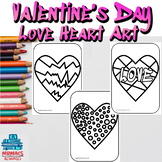 Valentine's Day Coloring & Writing Activity | Love Heart Writing Paper | Grade 1