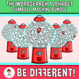Wordsearch Alphabet Clipart Gumball Machine Bundle