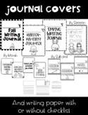 Journal Covers and writing paper with checklist season month subject