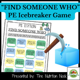 "Find Someone Who" Icebreaker game for Physical Education: Back to School