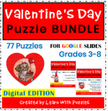Valentine's Day Activities Puzzle BUNDLE for Google Apps? 3 4 5 6 7 8 Grades