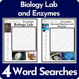 Biology Lab and Enzymes Word Search Puzzle BUNDLE