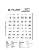 Volcano Word Search or Volcano Wordsearch