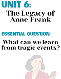 Unit 6 Focus Wall Â¨C The Legacy of Anne Frank | HMH Into Literature Grade 8
