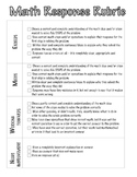 MATH Written Response Rubric