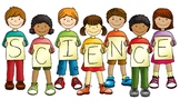 Teacher Book Bag: Clip Art Kids with Signs Blackline, Digital Stamps, Color PNG