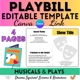 Drama Â¡Â°PlaybillÂ¡Â° Template - Fully Editable Canva Template - Musicals & Plays