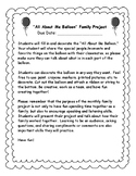 "All About Me Balloon" Family Project- Eng & SP versions