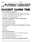 Spring Forward Daylight Savings Time Worksheets - Printable w Answer Keys