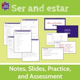 Ser & Estar: No-Prep Notes, Slides, Practice, Assessment - Descubre/Senderos 5.3