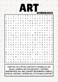 THE ART WORD SEARCH PUZZLE VOCABULARY WORKSHEET