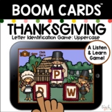 Boom Cards: Thanksgiving Letter ID Uppercase for Preschool & Pre-K