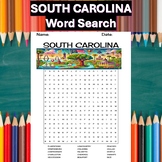 SOUTH CAROLINA Word Search Puzzle and Key- Social Studies Activity