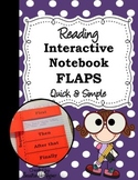 Reading Interactive Notebook Flaps: Quick & Simple