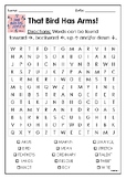 That Bird Has Arms! Word Search Puzzle Activity by Kate Temple
