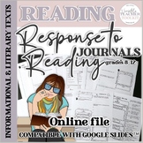 Reading Response Journals for Informational & Literary Texts - For Google Drive?