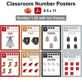 Classroom Number Posters - Cozy Winter | Editable