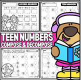 Teen Numbers Workbook and Worksheets for Kindergarten