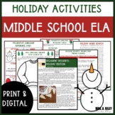 Christmas Activities Middle School ELA | Digital