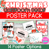 Christmas & Winter Holiday Classroom Decor and Poster Set MERRY and Bright