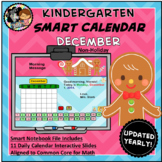 Interactive Calendar for SMART Board Kindergarten December (Gingerbread) -Themed