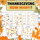 How Many? Turkey, Pumpkin, Autumn Worksheet/ Count and Learn Activity For Kids