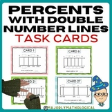 Percents with Double Number Lines Task Cards - Build Proportional Reasoning