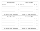 Homework Collection Sheet