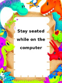 Dinosaur Theme Computer Center Rules