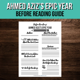 Ahmed Aziz's Epic Year Before Reading Guide | Printable Book Study Worksheet
