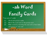 -ab Word Family Card Activities
