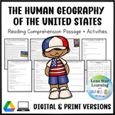 World Cultures Human Geography of the USA Passage & Activities- NO PREP!