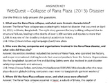 WebQuest - Collapse of Rana Plaza (2013) - Disaster Series