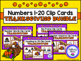 Numbers 1-20 Clip Cards: Thanksgiving {BUNDLE}