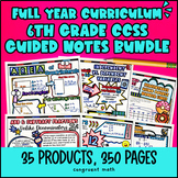 6th Grade Math Full-Year Guided Notes Back to School CCSS Lessons with Doodles
