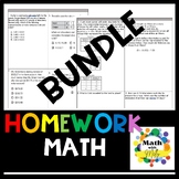 5th grade Math Homework BUNDLE